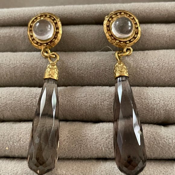 B Italy Smokey Quartz Earrings - Picture 3 of 12